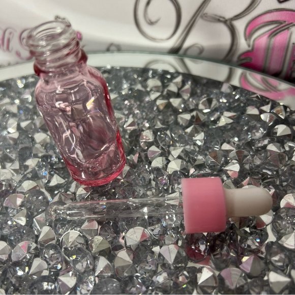20ml pink dropper glass bottle travel skincare hair care storage makeup liquid - Picture 2 of 9